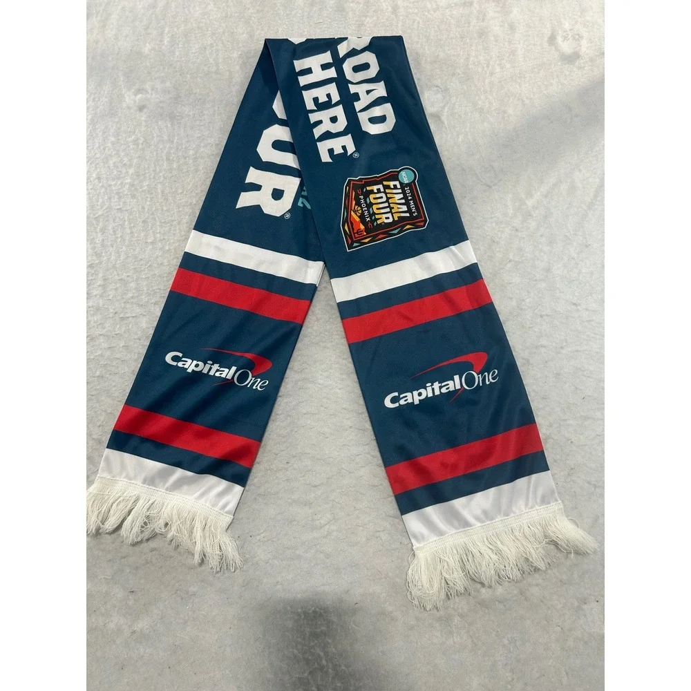 NCAA 2024 Mens Final Four Phoenix Scarf Road Ends Here Capital One Navy Red